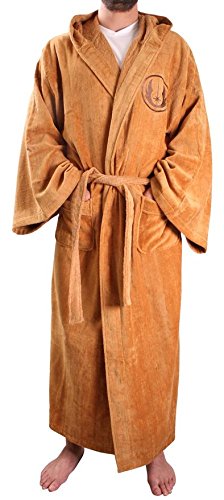 Star wars mens fleece graphic long robe brown o/s