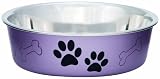 Loving Pets Metallic Bella Bowl Dog Bowl, Large, 2 Quarts, Grape