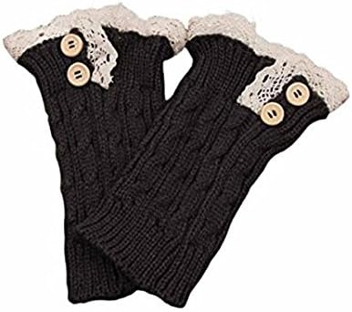Ismell Ismell Women Lace Trim Boot Cuffs Toppers Leg Warmers Sock (Gray)