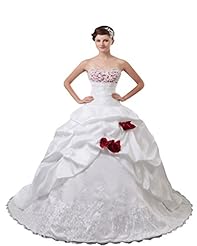 Satin/Taffeta  Sweetheart Lace-Up  Sequined  Ball Gown Wedding Dress  with a Court Train  With Ruffles