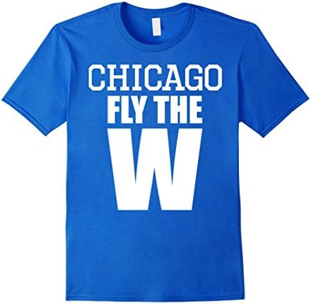 Men's Chicago Fly The W T-Shirt Baseball Playoffs Flag Sports 2XL Royal Blue
