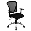 Flash Furniture Mid-Back Black Mesh Office Chair with Chrome Finished Base