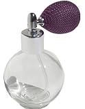 4.33 Oz. Empty Refillable Glass Perfume Bottle with Lavender Mesh Atomizer Bulb ~ New with Vintage Style