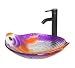 Abstract Koi Fish Glass Vessel Bathroom Sink Faucet & Drain