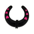 UV Black Buffalo Expander - Pink Hearts Logo - 0g - Sold As Pair