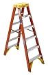 Werner Fiberglass Twin Stepladder - Orange (6')