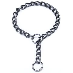Platinum Pets Hundehalsband aus pulverbeschichteten Edelstahl in Swartz - 2,5mm x 40,6cm lang