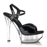 Women's Jezebel-609, 5 3/4" Square Heel Ankle Strap Platform Sandal