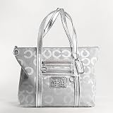 Coach Poppy Op Art Lurex Glam Signature C Tote Handbag Style 14575