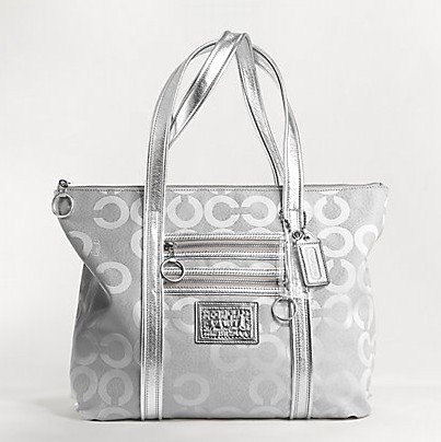 Travel Gear Bag Coach Poppy Op Art Lurex Glam Signature C Tote Handbag Style 14575