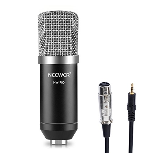 NeewerÂ® NW-700 Professional Studio Broadcasting & Recording Condenser Microphone Set Including: (1)NW-700 Condenser Microphone + (1)Ball-type Anti-wind Foam Cap + (1)Microphone Audio Cable (Black)