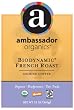 Ambassador Organics Biodynamic French Roast Ground Organic Coffee, 12-Ounce Bags (Pack of 2)