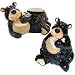 Willie Black Bear Slurping up the Honey (Yum) Glossy Cookie Jar with Lid, 10"