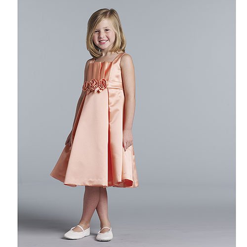 Us Angels Girls Coral Satin Flower Girl Easter Pageant Dress 2T-14