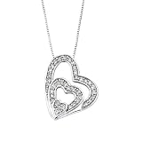 14K White Gold 1/3 ct. Diamond Heart Pendant with Chain