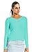 Bahama Blue Women's Cotton Cable Knit V-Neck Sweater