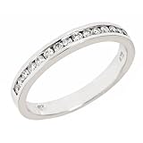 10k White Gold Channel Diamond Wedding Anniversary Band Ring (0.35 Cttw, SI-I Clarity, H-I Color)
