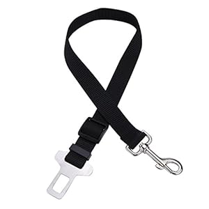 Ajustable práctica correa Cinturón de Seguridad Coche Para Perros / Mascotas Nylon Transportín Transportar (Negro)