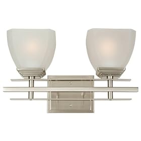 Yosemite Home Decor 95592SN Half Dome 15.25-Inch 2-Light Bathroom Vanity, Satin Nickel
