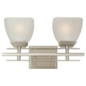 Yosemite Home Decor 95592SN Half Dome 15.25-Inch 2-Light Bathroom Vanity, Satin Nickel by Yosemite Home Decor