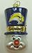 Snowman Top Hat Blown Glass Ornament - Buffalo Sabres