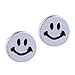 925 Sterling Silver Smile Face Stud Earrings title=