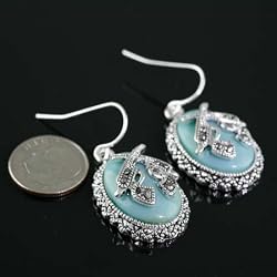 Western Saloon Six Shooter Pistols Turquoise Earrings