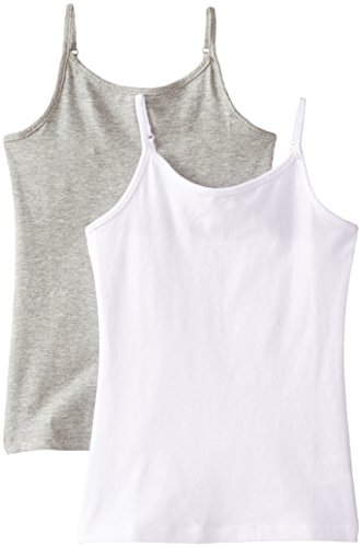 The Children's Place Girls Spaghetti-Strap Camisole (Pack of Two), Heather Grey/White, Small (5/6)