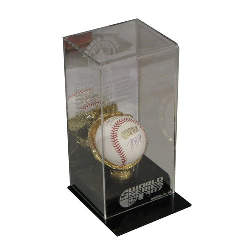Autographed Jonathan Papelbon 2007 World Series Baseball with 2007 World Series Logo Engraved Display Case