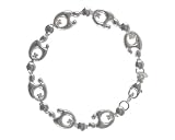 Mother and Child  Sterling Silver Signature Heart Link Bracelet .18ct CZ by Janel Russel