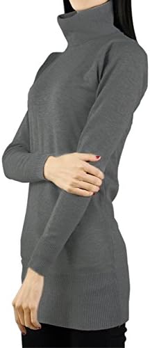 Chuangmei Womens Casual Long Sleeve Knit Sweater Loose Casual Pullover Sweaters (Dark Grey)