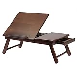 Alden Laptop Tray with Foldable Legs in Antique Walnut Finish