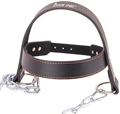 Gym Weight Lifting Neck Head Strength Harness Leather Strap