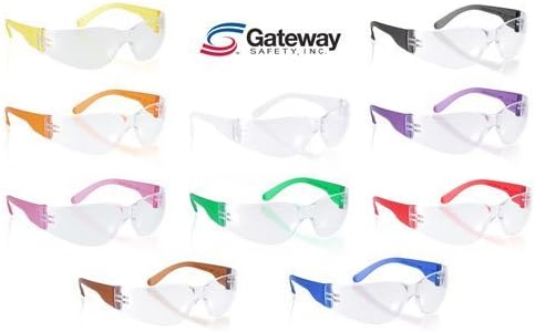 Starlite Gumball Safety Glasses - size Small -10% smaller for narrow faces UNISEX -GREAT FOR CHILDREN ALSO assorted colors on TEMPLE- front is clear- color sent at random- colors purple, red, orange , white, brown or red