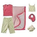 6 - Piece Cranberry Summer T and Blanket Bundle