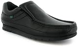 Mens Black Leather Kickers Fashion Shoes - Black - UK 6-12