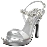 Dyeables Women's Jen Ankle-Strap Sandal,Silver Metallic,9.5 B US