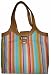 Liz Claiborne Handbag Purse Tote Multi Stripe Canvas