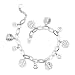 Twofold Good Fortune: Sterling Silver Designer Inspired Symbolic Medallion Oval Link Bracelet