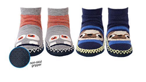 Toddler/Infant Boys Or Girls Knitted Home Moccasin Booties Slipper Socks with NON Slip Bottom
