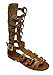Bella Marie Glad-1K Kids Gladiator Buckled Ankle Strap Zip Closure Knee PU Sandal Boots