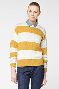 L!VE Long Sleeve Bold Bi-Color Stripe Crewneck Sweater