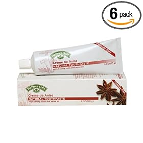 Nature's Gate Natural Toothpaste, Creme de Anise, 6-Ounce Tubes (Pack of 6)