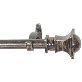 Window Curtain Rod Drapery Rod 44 Inch - 108 Inch Half Round Bronze