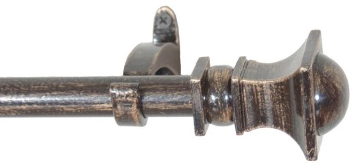 Window Curtain Rod / Drapery Rod 44 Inch - 108 Inch Half Round Bronze