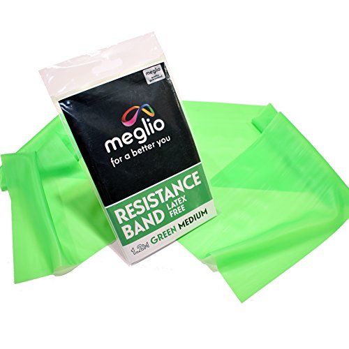 Meglio Resistance Band for Mobility Strength & Rehab Premium Quality Latex Free 1.2m Green (Medium)