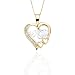 10k Two-Tone Gold Mom and Heart Diamond Pendant (1/4 cttw, J-K Color, I2-I3 Clarity), 18