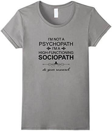 Women's Sherlock Holmes Psychopath Sociopath Tshirt Small Slate