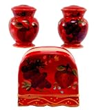 Review ACK  / NAPKIN HOLDER, SALT & PEPPER SHAKERS ORCHARD TUSCANY RED