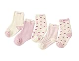 ベビーソックス 子供靴下 綿 厚手 秋冬 可愛い 男の子 女の子 星 月 5ペア パープル（1-3歳）